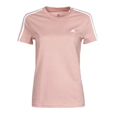 Adidas 3 Stripes T-SHIRT women's T shirt in Pink