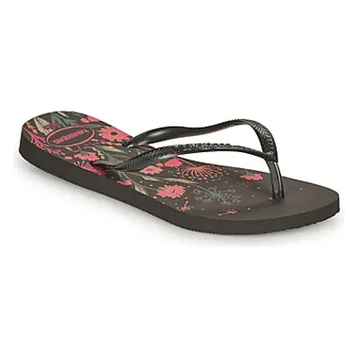 Havaianas SLIM ORGANIC women's Flip flops / Sandals (Shoes) in Black