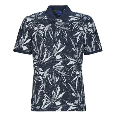 Jack & Jones JORCRAYON AOP POLO SS men's Polo shirt in Marine