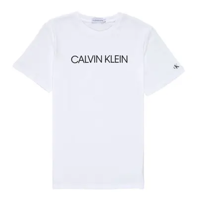 Calvin Klein Jeans INSTITUTIONAL T-SHIRT boys's Children's T shirt in White