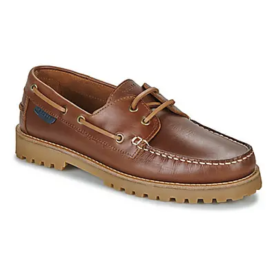 Pellet OLIVIO men's Boat Shoes in Brown