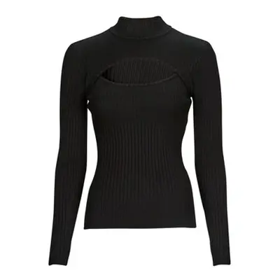 Guess LS RIB CUTOUT SWTER women's Sweater in Black