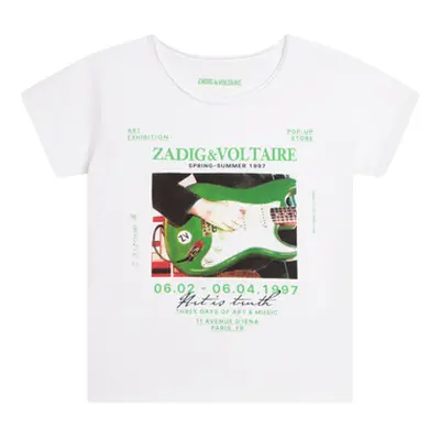 Zadig & Voltaire X15381-10P-C girls's Children's T shirt in White