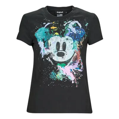 Desigual TS_MICKEY CRASH women's T shirt in Black