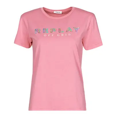 Replay W3318C women's T shirt in Pink