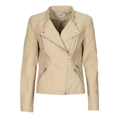 Only ONLAVA women's Leather jacket in Beige