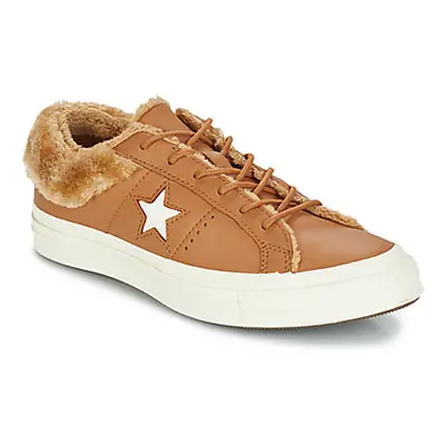 Converse ONE STAR LEATHER OX women's Shoes (Trainers) in Brown