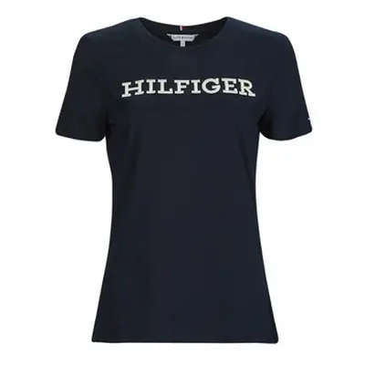 Tommy Hilfiger REG MONOTYPE EMB C-NK SS women's T shirt in Marine