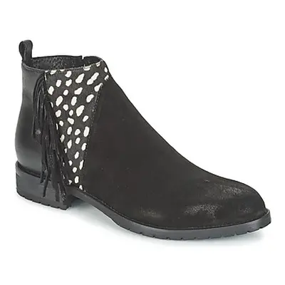 Meline VELOURS NERO PLUME NERO women's Mid Boots in Black