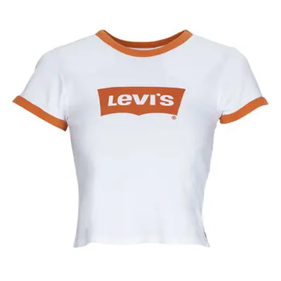 Levis GRAPHIC RINGER MINI TEE women's T shirt in White