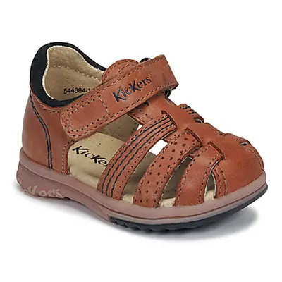 Kickers PLATIBACK boys's Children's Sandals in Brown