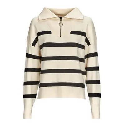 Vero Moda VMSABA STRIPE LS HIGHNECK BLOUSE GA NOOS women's Sweater in Beige