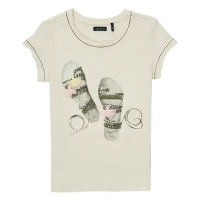 Ikks XS10132-11-C girls's Children's T shirt in White