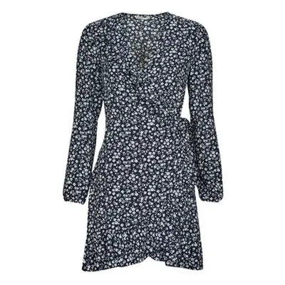 Only ONLCARLY L/S WRAP SHORT DRESS women's Dress in Marine