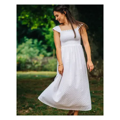 Céleste MANON women's Long Dress in White