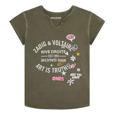 Zadig & Voltaire X15379-656-C girls's Children's T shirt in Kaki