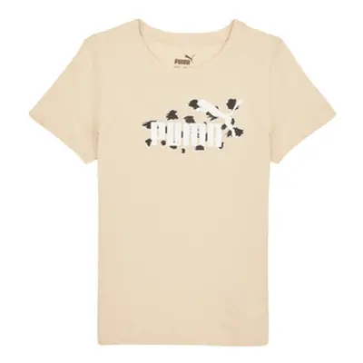 Puma ESS ANIMAL TEE girls's Children's T shirt in Beige