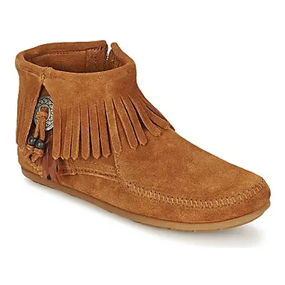 Minnetonka CONCHO FEATHER SIDE ZIP BOOT women's Mid Boots in Brown