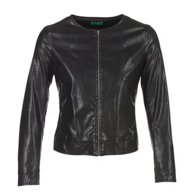 Benetton JANOURA women's Leather jacket in Black