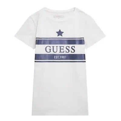 Guess J4RI15 girls's Children's T shirt in White