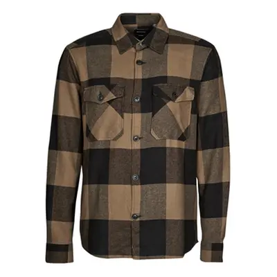 Only & Sons ONSMILO LS CHECK OVERSHIRT men's Long sleeved Shirt in Brown