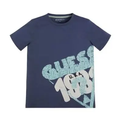 Guess SS T SHIRT boys's Children's T shirt in Marine