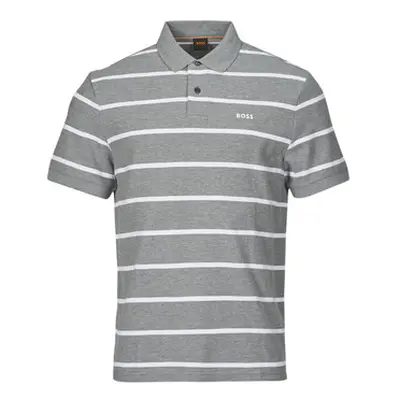 BOSS PalesStripe men's Polo shirt in Grey