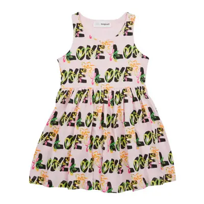 Desigual VEST_TESS girls's Children's dress in Pink