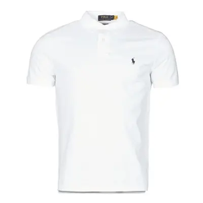 Polo Ralph Lauren POLO AJUSTE DROIT EN COTON BASIC MESH LOGO PONY PLAYER men's Polo shirt in Whi