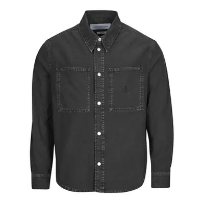 Calvin Klein Jeans CANVAS RELAXED LINEAR SHIRT men's Jacket in Black