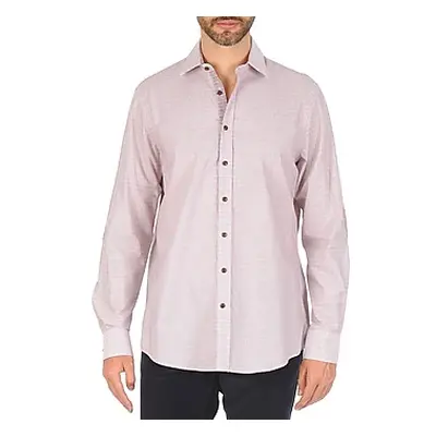 Hackett MULTI MINI GRID CHECK men's Long sleeved Shirt in Pink