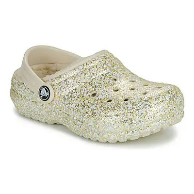 Crocs Classic Lined Glitter Clog K girls's Children's Clogs (Shoes) in Beige