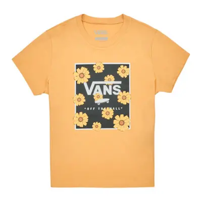 Vans SUNFLOWER ANIMAL BOX CREW girls's Children's T shirt in Yellow