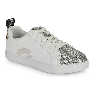 Bons baisers de Paname BETTYS ROSE GLITTER SILVER women's Shoes (Trainers) in White