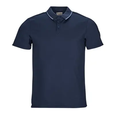 Guess ES SS PAUL PIQUE TAPE POLO men's Polo shirt in Marine