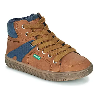 Kickers LOWELL boys's Children's Shoes (High-top Trainers) in Brown