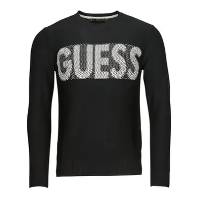 Guess AMYAS LS CN SLOGAN SWEATER men's Sweater in Black