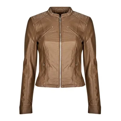 Vero Moda VMFAVODONA COATED JACKET NOOS women's Leather jacket in Brown