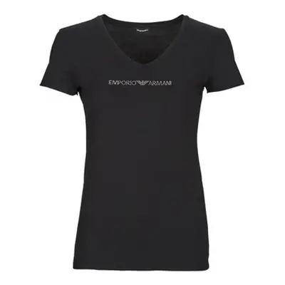 Emporio Armani T-SHIRT V NECK women's T shirt in Black