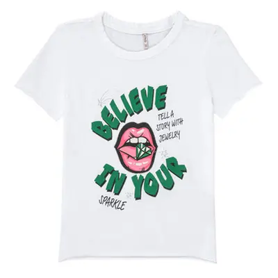 Only KOGLUCY girls's Children's T shirt in White