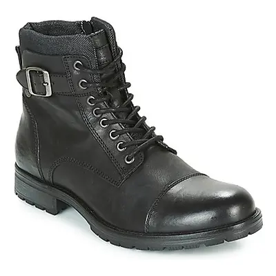 Jack & Jones ALBANY LEATHER men's Mid Boots in Black