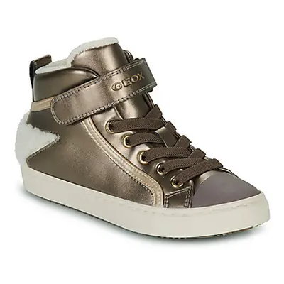 Geox J KALISPERA GIRL C girls's Children's Shoes (High-top Trainers) in Gold