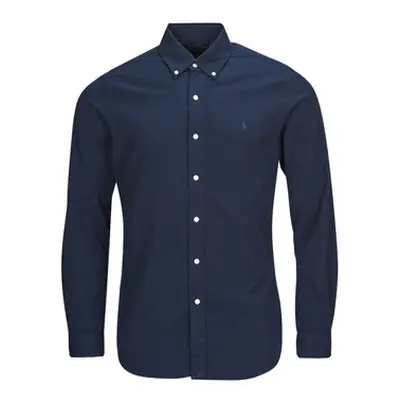 Polo Ralph Lauren CHEMISE COUPE DROITE EN SEERSUCKER men's Long sleeved Shirt in Blue