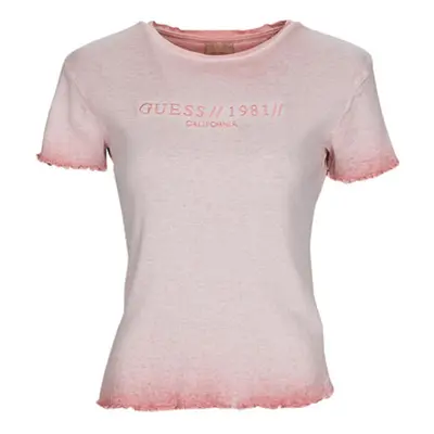 Guess SS CN EDURNE TEE women's T shirt in Pink