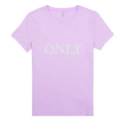 Only KOGWENDY S/S LOGO TOP BOX CP JRS girls's Children's T shirt in Purple