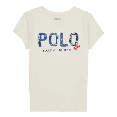 Polo Ralph Lauren SS POLO TEE-KNIT SHIRTS-T-SHIRT girls's Children's T shirt in White