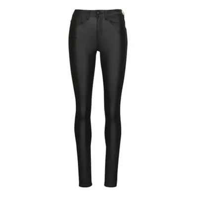 Only ONLANNE K MID WAIST COATED PNT women's Skinny Jeans in Black