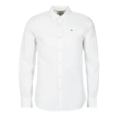 Tommy Jeans TJM ORIGINAL STRETCH SHIRT men's Long sleeved Shirt in White