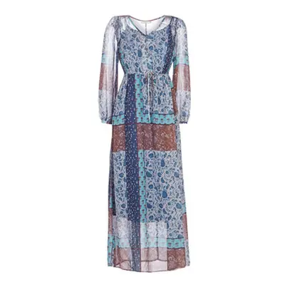 Cream SAMA women's Long Dress in Blue