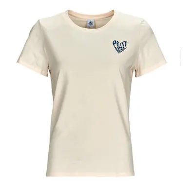 Petit Bateau MC COL ROND women's T shirt in Beige